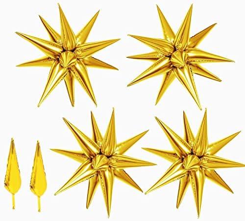 Maylai 50 PCS 40" Large Gold Star Balloons Big Metallic Explosion Star Foil Balloons 12 Point Cone Mylar Spike for Birthday Christmas Party Decoration Happy New Year Balloons 2024 Maylai 50 PCS 40" Large Gold Star Balloons Big Metallic Explosion Star Foil Balloons 12 Point Cone Mylar Spike for Birthday Christmas Party Decoration Happy New Year Balloons 2024
