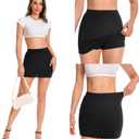 Leopard Cheetah Skirt with Shorts, Sexy Night Club High Waist Elastic Leopard Print Bodycon Mini Skirts for Women (Black, M)