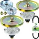 2 Pack GY21098 Spindle Assembly with GX20367 Spindle Pulley GY20629 and GY22172 Idler Pulley GX20072 Belt 1/2x103 for John Deere D100 D105 D110 D120 D125 D130 LA105 Lawn Tractors