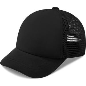 Baby Baseball Cap with Mesh Toddler Baseball Hat Infant Baseball Cap Baby Ball Cap Toddler Hat Kids Baseball Cap UPF 50+ (2-5T, Black)