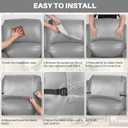 Recliner Headrest Protector,Non Slip Waterproof Headrest Cover,Leather Recliner Headrest Cover for Sofa,Furniture,Living Room,Office Chair 17x27 inLight Gray