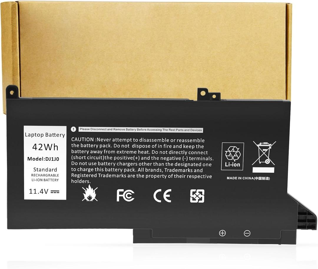 Futurebatt New Replacement Battery for Dell DJ1J0 451-BBZL PGFX4 ONFOH DJ1JO,for Dell Latitude 12 7000 7280 7480 Series [42Wh 11.4V]