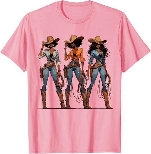 Juneteenth Cowgirl Western Rodeo Melanin Black History Texas T-Shirt, Size L