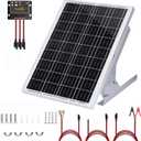 30 Watt 12V Solar Panel Kit with Adjustable Solar Panels Tilt Mount Brackets and 5A 12V/24V PWM Solar Charge Controller for 12V Battery RV Boat Homes and Any Off-Grid Applications