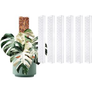 D Shape Sphagnum Moss Pole for Climbing Plants - 6 Pcs 17 Inch Plastic Stackable Plant Support, Designed for Monstera & Indoor Plants with Enhanced Stability