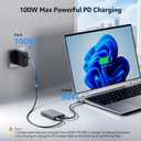 Acer 4-in-1 USB C Hub, Type C to Dual HDMI Adapter 4K@60Hz, HDMI Splitter for Dual Monitors with 100W PD Port, USB 3.0, Dual Monitor Adapter Compatible with Acer, Dell XPS, HP, MacBook Neo/Air/Pro