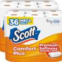 Scott ComfortPlus Toilet Paper, 36 Mega Rolls, 310 Sheets per Roll, Septic-Safe, 1-Ply Toilet Tissue
