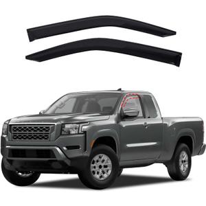 Side Window Rain Guards Visor Deflectors Compatible with Nissan Frontier 2022-2025, Window Deflectors Outside Mount Rain Guards for Car Windows, 2Pcs, Fit for 2 Door