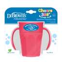 Dr. Brown's Milestones Cheers 360 Spoutless Transition Cup with Handles, Travel Friendly and Leak Free Sippy for Babies and Toddlers, Pink, BPA-Free, 7 oz/200 mL, 6m+
