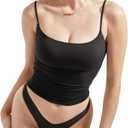 SUUKSESS Women Double Line Square Neck Tank Top Summer Y2K Going Out Basic Cami Shirt M