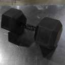 CAP Barbell 50 LB Rubber Coated Hex Dumbbell Hand Weight - Single | Black Handle