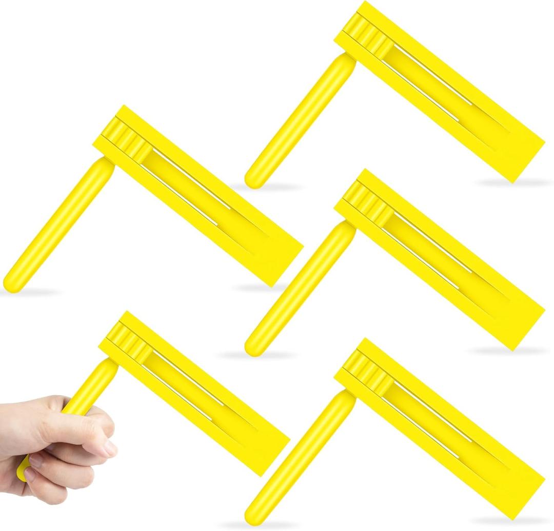 4 Pcs Mexicanas Noise Ratchet Yellow Spinning Rattle Ratchet Noise maker Traditional Wooden Matraca for Graduation Birthday Parties Football Games Sporting Events