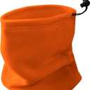 Double-layer Thick Fleece Ski Neck Gaiter, Winter Scarf Face Mask for Men Women, Warmer Beanie for Big Heads (Orange)