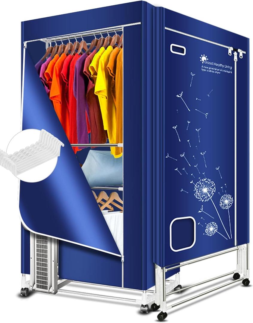 KASYDoFF Clothes Dryer, 1600W-110V Portable Clothes Dryer, 67 Inch-3 Tier Foldable Clothes Dryers Rack, Energy Saving Portable Dryer for Apartment, Indoor, Travel, RV