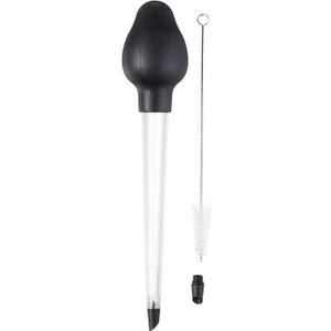 Tovolo Turkey Baster with Cleaning Brush Dripless Angled Tip for Cooking Turkey Ham Roasting Basting, Large Easy to Use Silicone Kitchen Bulb Baster Dishwasher Safe BPA Free Heat Resistant