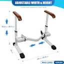 FSA/HSA Eligible Toilet Safety Rails for Elderly with Solid Wood Handles, Adjustable Height & Width, Heavy Duty Thickened Toilet Safety Frame, 520 LBS Capacity, Handles for Disabled & Seniors