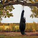Lewtemi 1 Pcs 17 Inch Realistic Hanging Dead Crows Decoy Life Size Black Feathered Crow Fake Black Crows for Garden Decorations