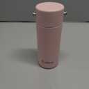 Exllena Upgraded Mini Insulated Water Bottle 6.8oz/200ml with Adjustable Silicone Handle Small Flask for Hot & Cold Drinks, Leakproof, Ideal for Purse, Lunchbox... (Blush Pink)