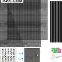 2 Pack Customizable Floor Vent Covers - 1200x300mm Magnetic PVC Vent Mesh for Wall, Ceiling & Home Floor - DIY Air Vent Filters with Extra Toolkit to Catch Debris, Hair & Insects - Black