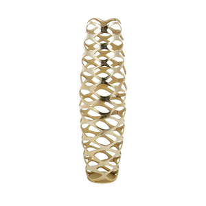 Deco 79 Aluminum Metal Geometric Decorative Vase Tall Cutout Centerpiece Vase, Vase for Home Decoration 9" x 9" x 33", Gold