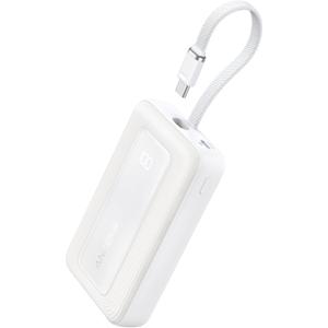 ANKER Portable Charger, 10,000mAh 30W Power Bank, USB-C in and Out Fast Charging Battery Pack, Travel Essential Phone Power Bank, for iPhone 16/15, iPad, MacBook, Galaxy, Google, and More (10,000 mAh, White)