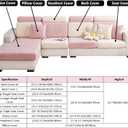 Couch Cushion Covers, Sofa Covers Couch Cover for Sectional Sofa, Sofa Hero Covers for Couch Protect, Soothing Home Sofa Covers Washable Stretch Slipcovers (Light Gray,Chaise Cover)