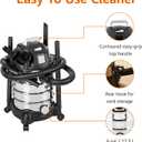 Amazon Basics Wet Dry Shop Vacuum Cleaner, 6 Gallon, 3.5 HP Stainless Steel, with Filter, Grey/Black