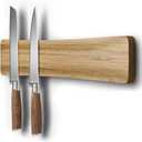 Magnetic Knife Holder for Wall, 10" Acacia Wood Knife Magnetic Strip No Drill Knife Magnet Storage Bar Magnetic Tool Key Holder Strip for Wall Use as Knife Rack for Kitchen Utensil Organizer Natural (Light Brown)