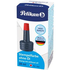 Pelikan Stempelfarben 4 K Stempelfarbe 4K o.l 28ml Rot MIT VERSTREICHER