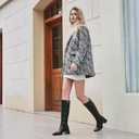 Knee High Boots for Women 70s Boots with Chunky Heel, Square Toe Tall Boots Side Zipper Block Heel Dress Boots (Black)