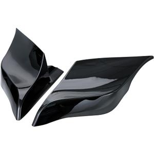 Motorcycle Extended Side Covers, Stretched Side Panels fit for Harley Touring 2009-2013, Electra Glide, Road King, Road Glide, Street Glide, ABS Plasitc, 6 Studs (Black Painted)