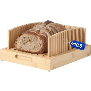 10.5" Sourdough Bread & Homemade Bread Slicer, Adjustable Wide & Homemade Loaves Bread Slicer  Anti-Slip, Crumb Tray, Customizable Thickness 10.5" Sourdough Bread & Homemade Bread Slicer, Adjustable Wide & Homemade Loaves Bread Slicer  Anti-Slip, Crumb Tray, Customizable Thickness