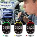 Breathalyzer Alcohol Tester, USB-C Rechargeable Breath Alcohol Tester with Color LCD Display, Semiconductor Sensor, 20 Mouthpieces, Portable Pocket Device for Home, Parties, Car Safety Checks (Black)