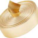 GORGECRAFT 5.5Yds 0.8" Wide Gold Metallic Leather Strips Shiny Leather Strap Rope String Lace Stripper Flat Beading String Craft Double Sided Leather Faux Cord for Neckacle Jewelry Belting