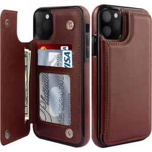 LETO for iPhone 15 Pro Max Wallet Case - Flip Folio Leather Kickstand - Fashionable Designs - Credit Card Holder - Protective Phone Cover for Women and Girls - 6.7" - Dark Brown