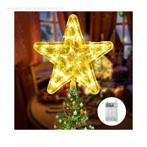 Christmas Tree Toppers 10 Inch - Shining Christmas Tree Star - Easy to Install Star Tree Topper for Christmas Decorations