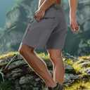 HARD LAND Hiking Shorts Men Cargo Quick Dry Lightweight Stretch Tactical Shorts for Fishing Travel Casual with Multi Pockets (Black)