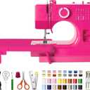 StitchMaster Pro Sewing Machine - Twin/Double Needle Compatible, 14 Stitches, Easy for Beginners & Home Users (Pink)