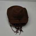 Hicarer 12 Pieces Western Cowboy Hat Set Plastic Felt Wide Brimmed Felt Cowgirl Party Hat for Men Women Costume Party (Brown)