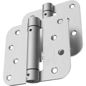 Self Closing Door Hinges, 4 Inch x 4 Inch, 5/8" Radius, UL Listed, Pack of 2, Brushed Nickel