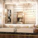 Keonjinn 48 x 30 Inch Backlit Mirror Bathroom LED Mirror, Bathroom Mirror with Lights 3 Colors Warm/Natural/White Anti-Fog Wall Mounted Dimmable Lighted Vanity Mirrors High Lumens(Vertical/Horizontal)