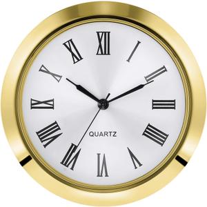 Hicarer 1.8 Inch (45 mm) Clock Insert Fit Diameter 1.6 Inch (40 mm) Hole, Roman Numerals (Gold Bezel)
