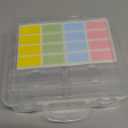 zoeynex Small Bead Organizers and Storage, 12 Clear Plastic Boxes with Hinged Lids, for Beads, Jewelry Making, Crafts, Hardware, Fishing Tackle, Small Parts (32 Labels)