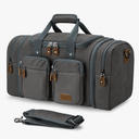 Conex Canvas Duffle Bag for Travel, Expandable Water Resistant 50L Carry on Duffel Overnight Weekender Gym Bag with Wet Dry Separation Pocket & Suitcase Handle Sleeve, Grey