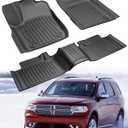 3 PCS for Dodge Durango Floor Mats 2011-2015,for Jeep Grand Cherokee Cargo Liners 2011-2015 All Weather Floor Liners Rubber Tech Car Accessories