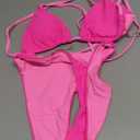 SUUKSESS Women Halter String Two Piece Bikini Sets Reversible Thong Swimsuit, Medium