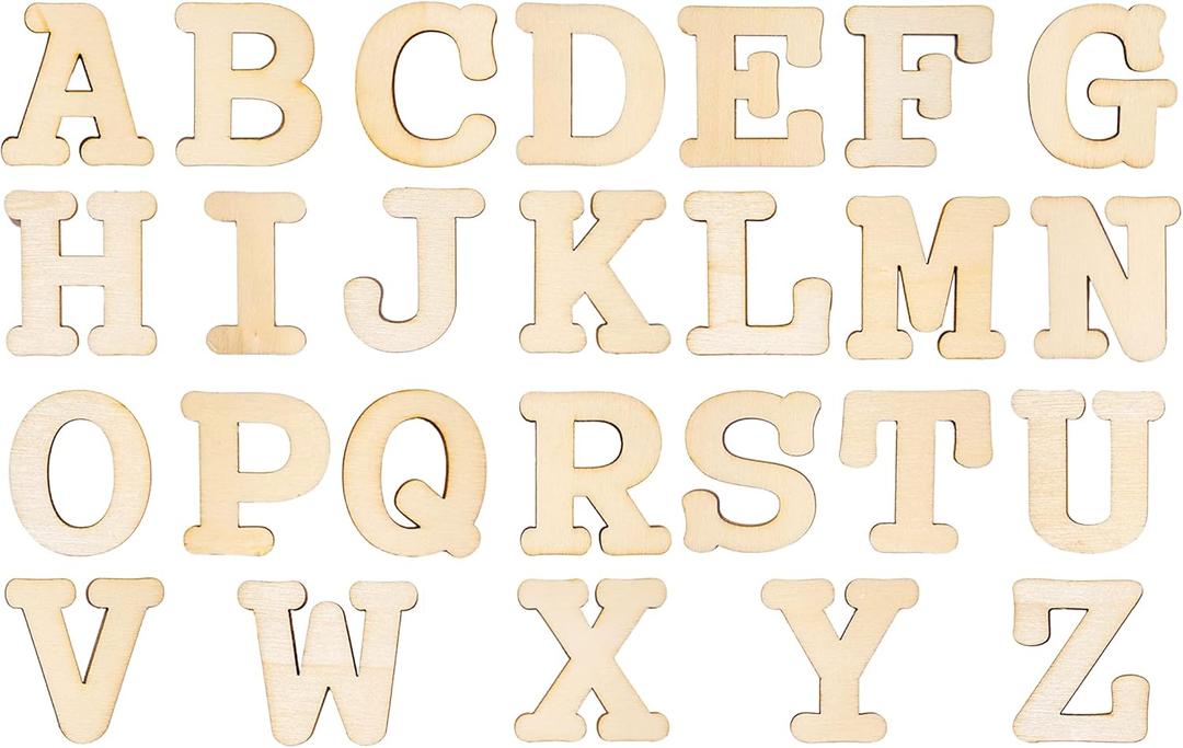 3 Inch 174 Pieces Unfinished Wood Letters Crafts Unpainted Wooden Alphabet Letters for Sign Wall Decor Homemade(with Extras)