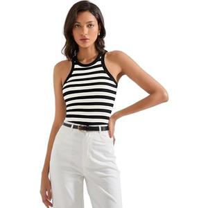 SUUKSESS Women Padded Cotton Ribbed Tank Tops 2025 High Neck Racerback Basic Tops, L