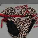 Blooming Jelly Women Two Piece Swimsuit Sexy Swimwear Halter String Cheeky Bikini Sets 2026XL, Colorblock Leopard