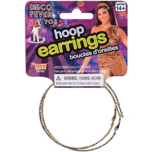 5 x Forum Novelties 70's Disco Fever Hoop Earrings